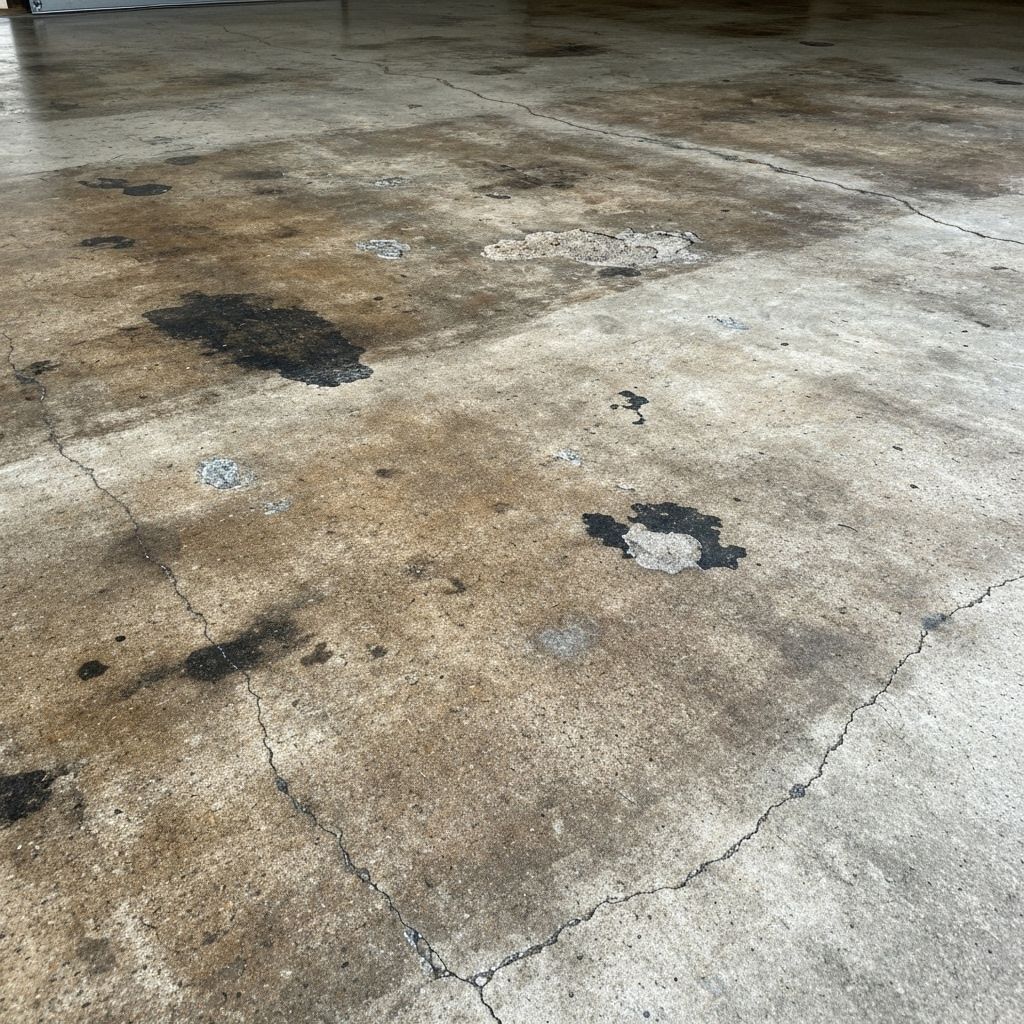 Damaged epoxy floor before repair