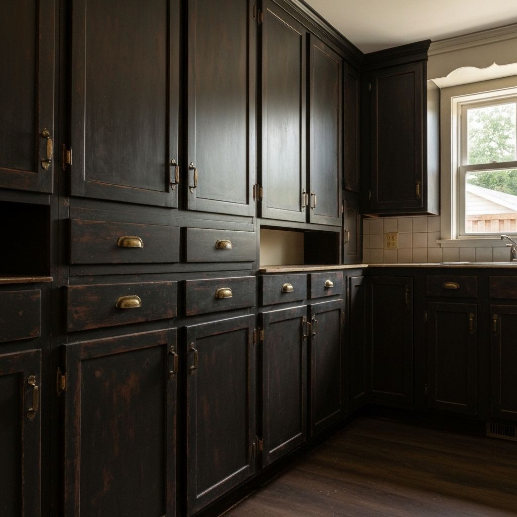 Kitchen cabinets before painting