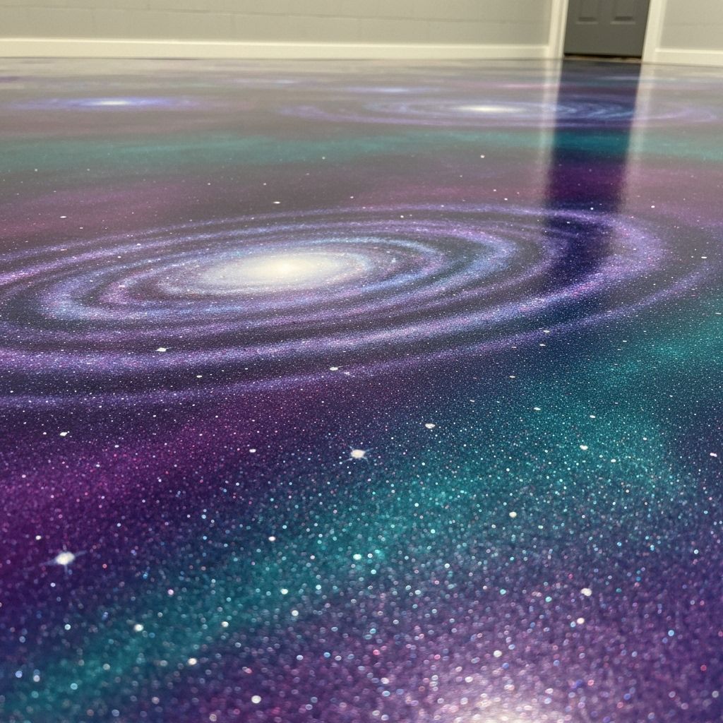 Metallic epoxy galaxy effect